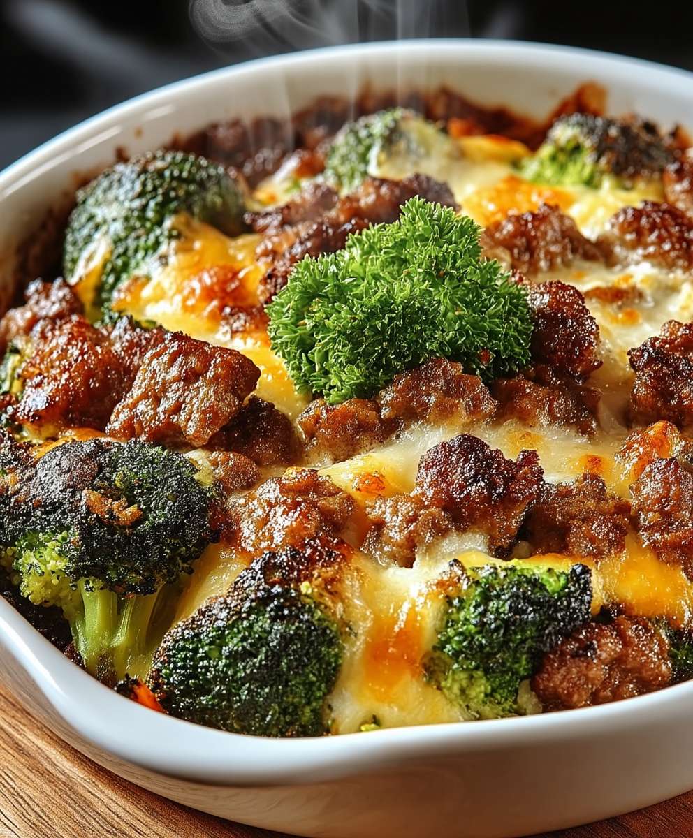 Fitness Auflauf Brokkoli Hackfleisch