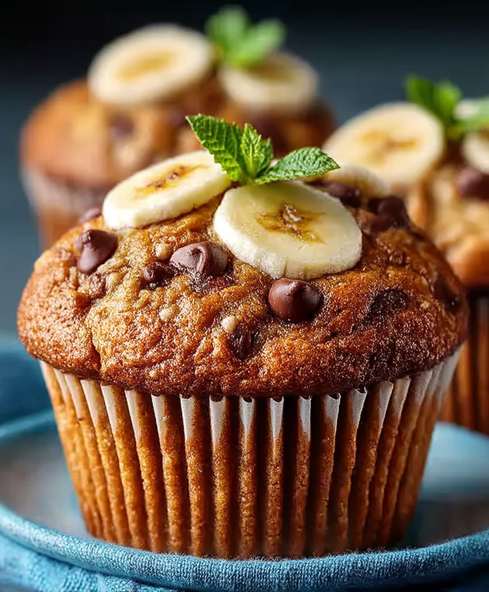 Erdnussbutter Bananen Muffins gesund