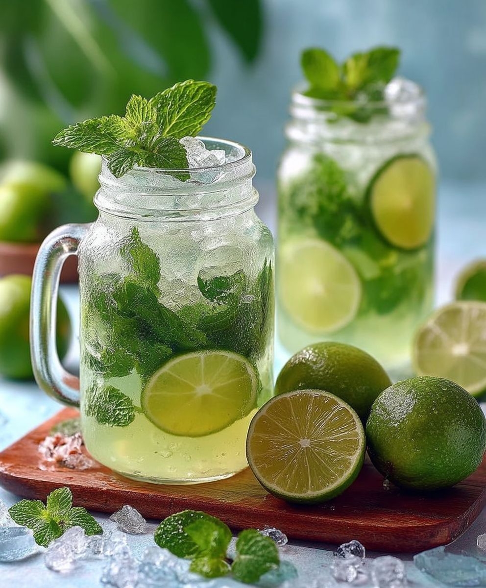 Limetten Limonade mit Minze