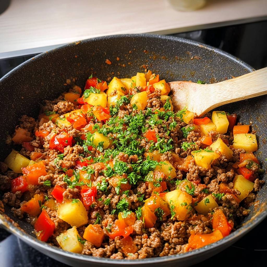 Kartoffelpfanne mit Hackfleisch