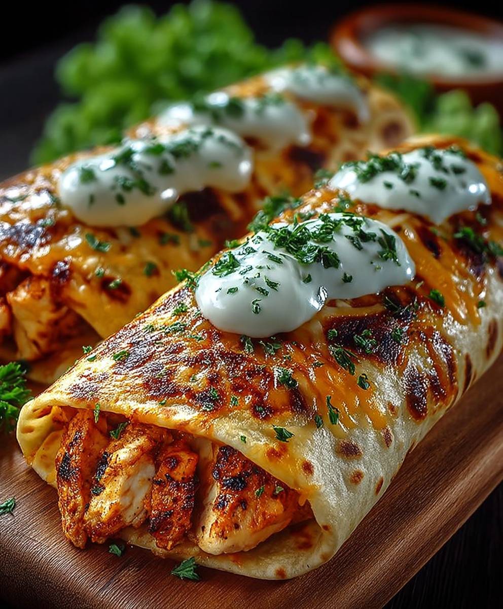 Käse Hühnchen Wraps