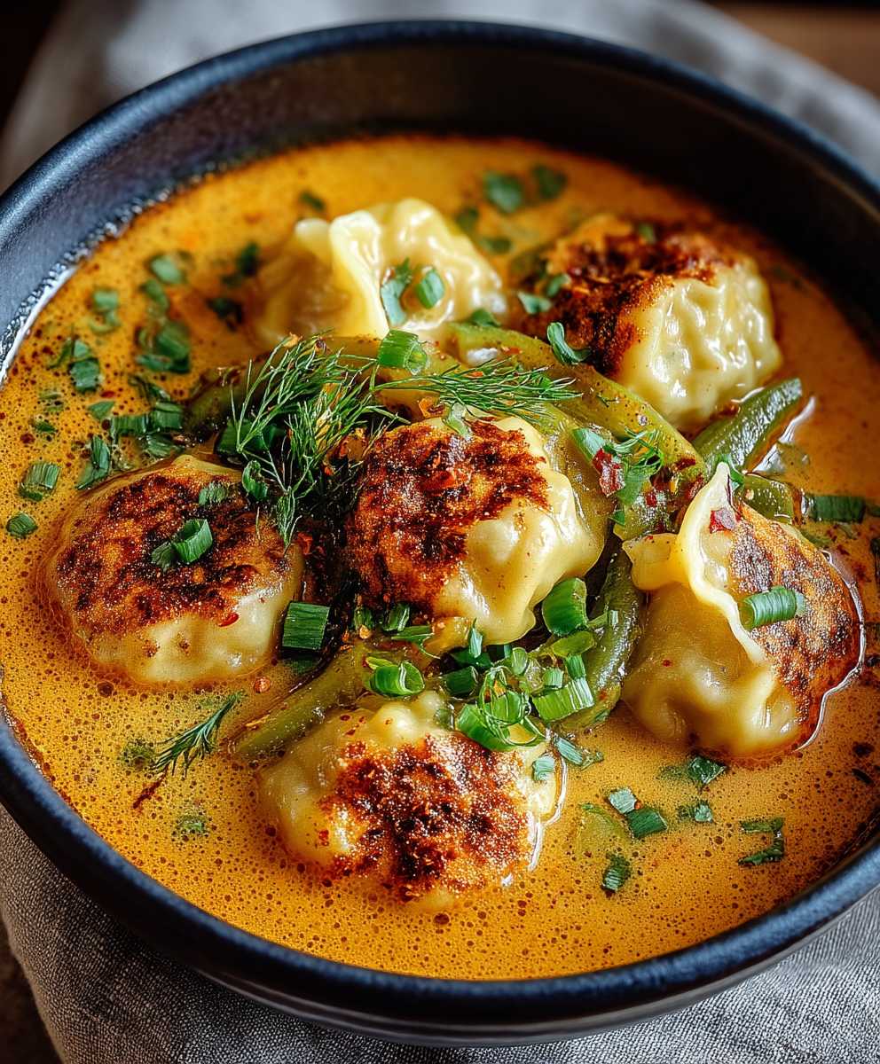 Kokos Curry Suppe Dumplings