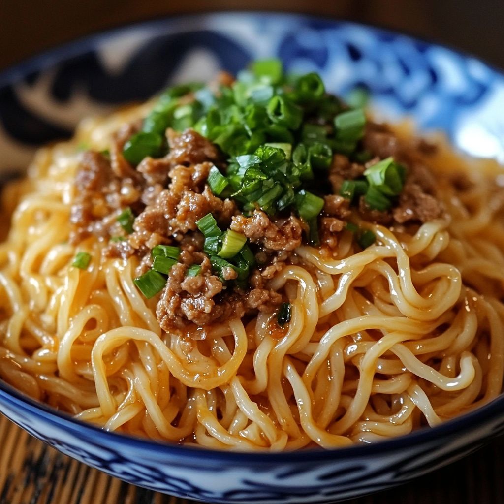 Mongolische Hackfleisch Nudeln
