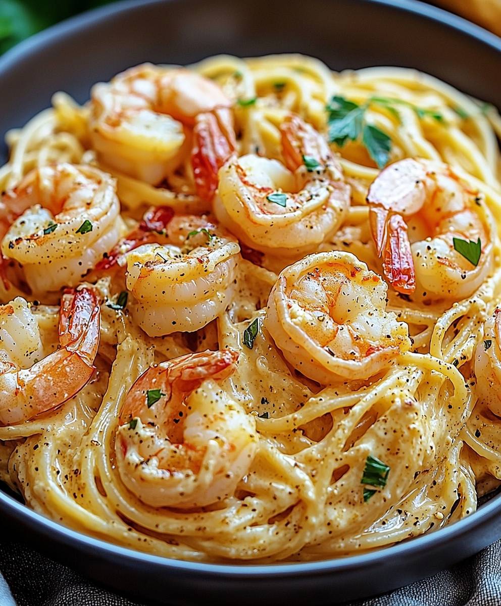 Spaghetti mit Garnelen