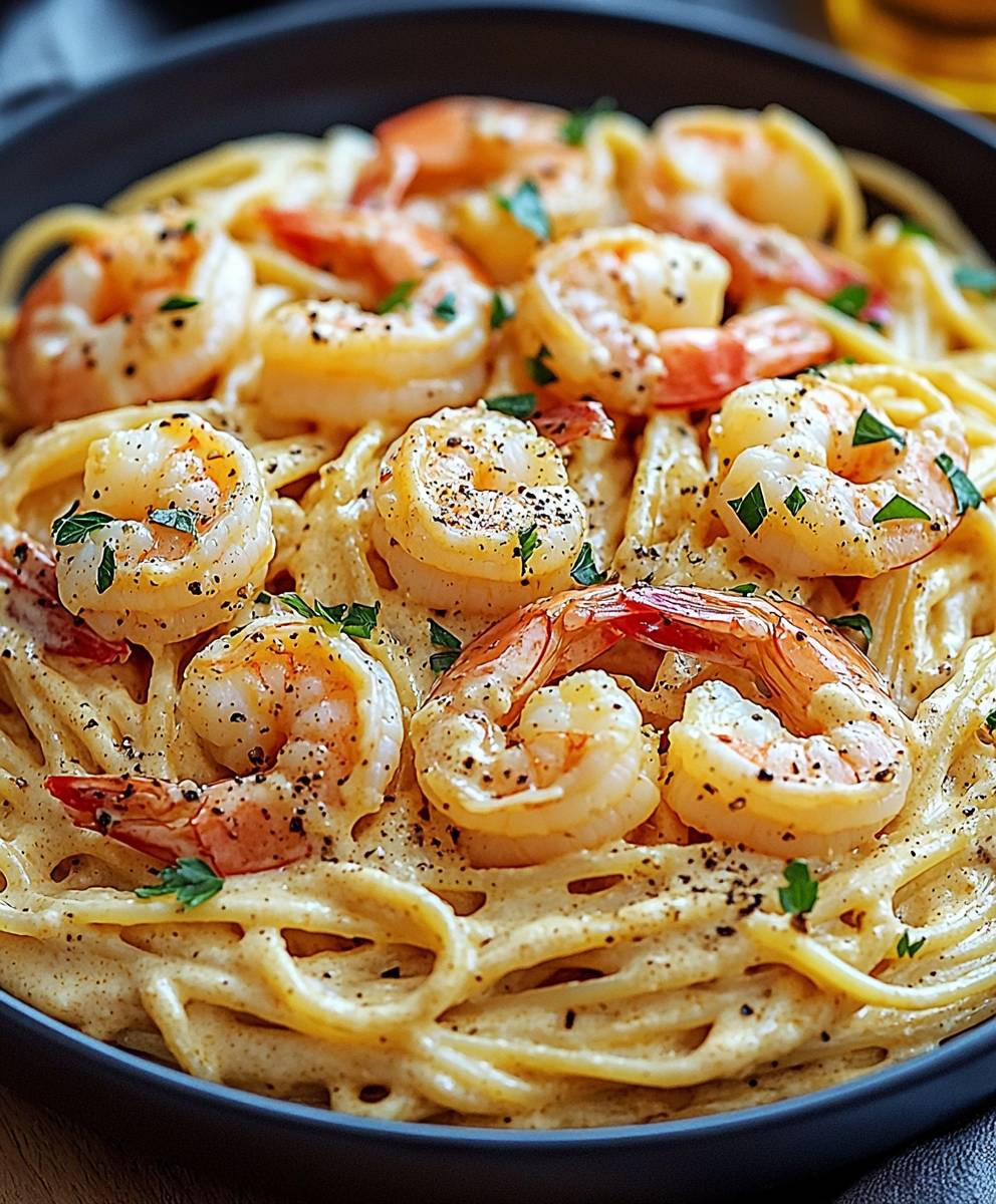 Spaghetti mit Garnelen