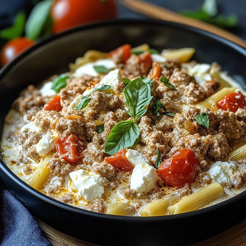 Rigatoni Hack Feta Creme