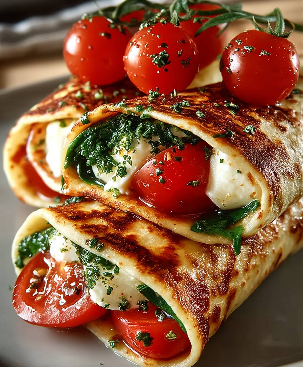 Vegetarischer Tomate Mozzarella Wrap