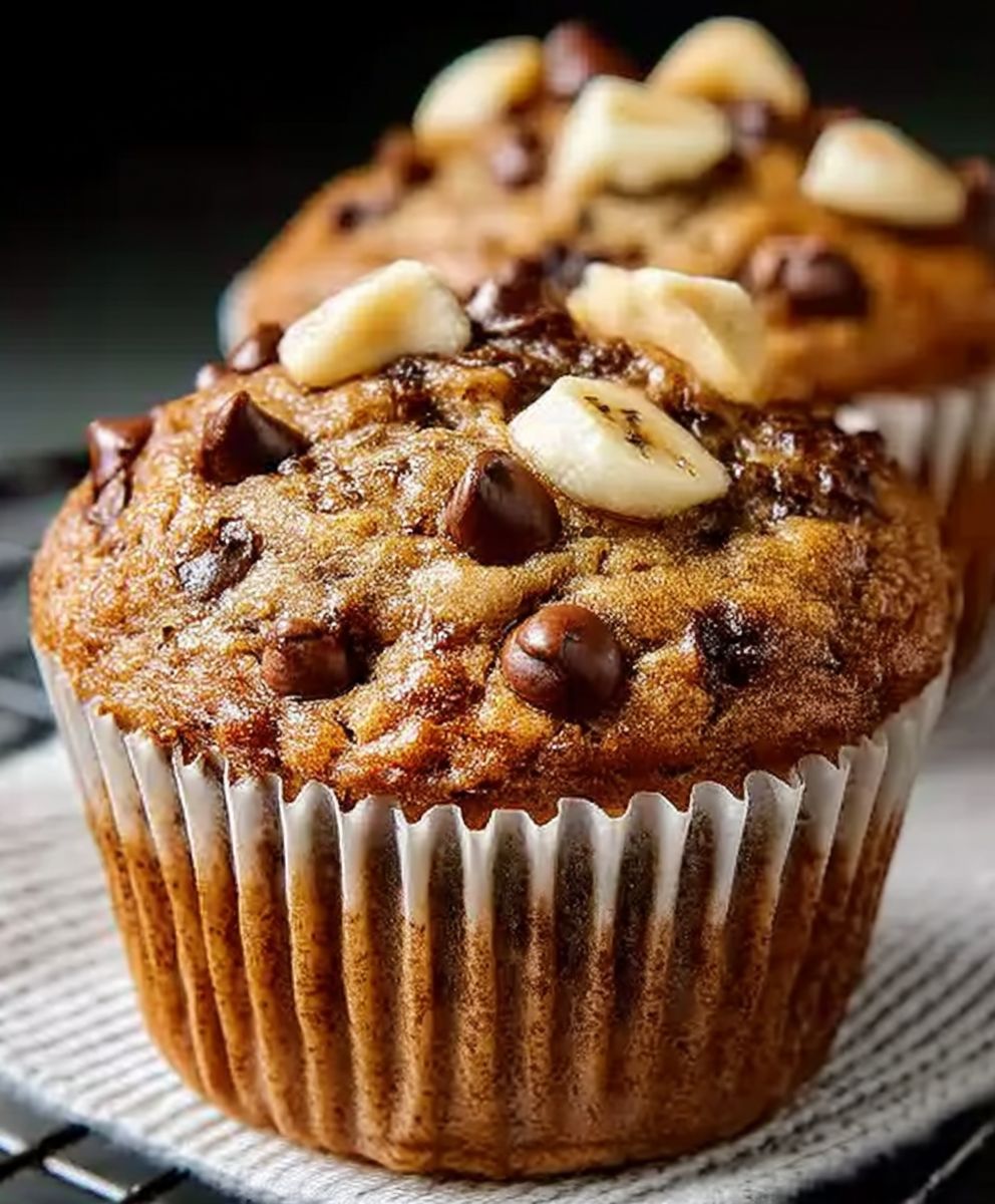 Erdnussbutter Bananen Muffins gesund