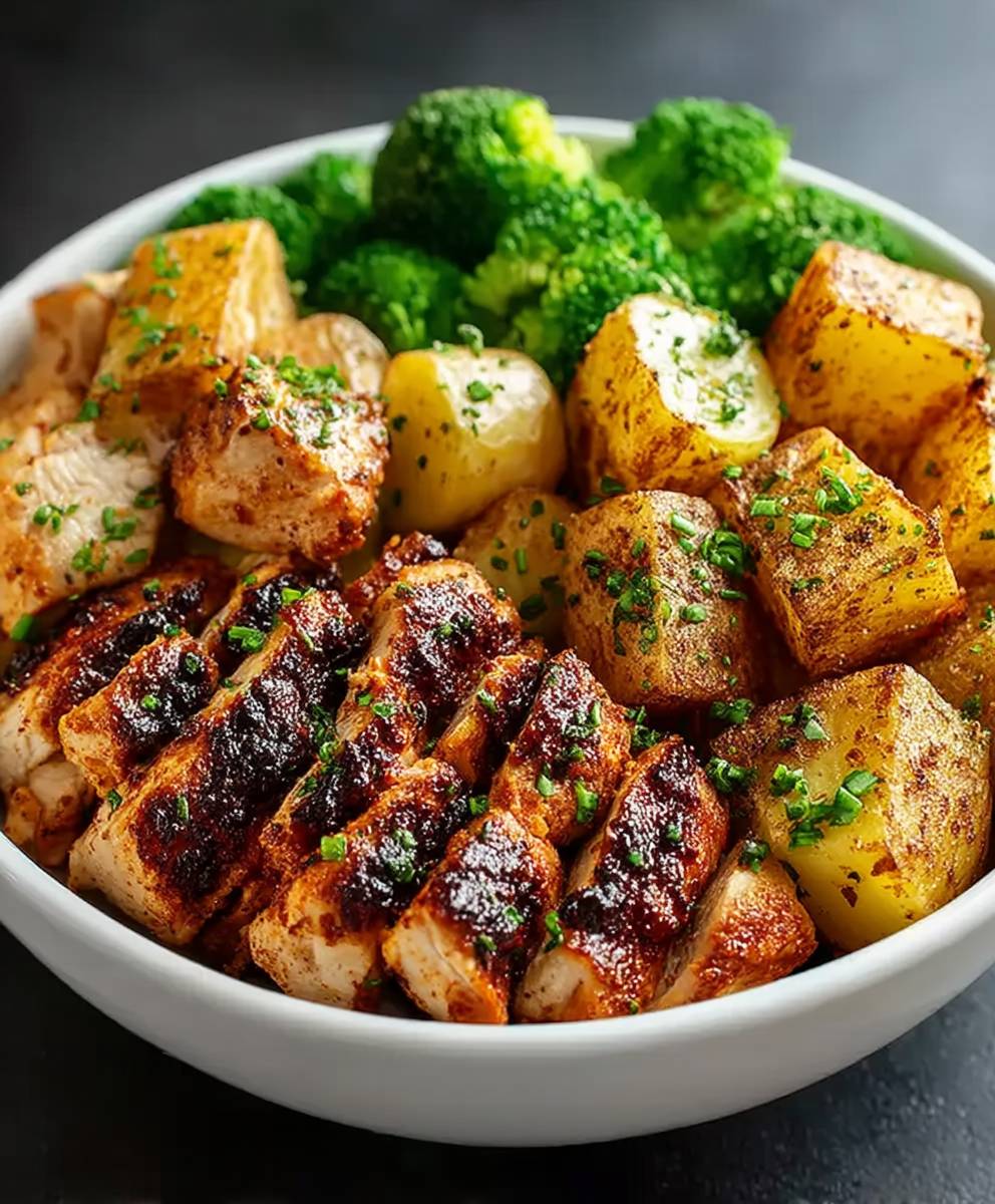 Hähnchen Bowl mit Röstkartoffeln