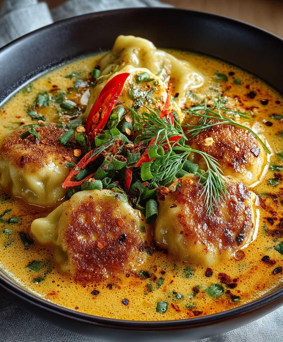 Kokos Curry Suppe Dumplings