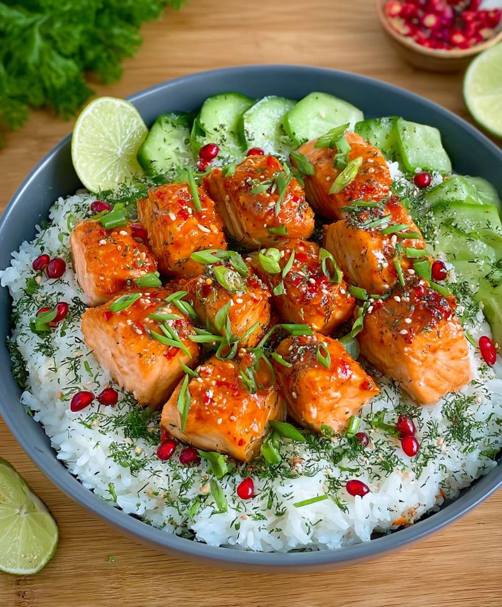 Gesunde Lachs Bowl