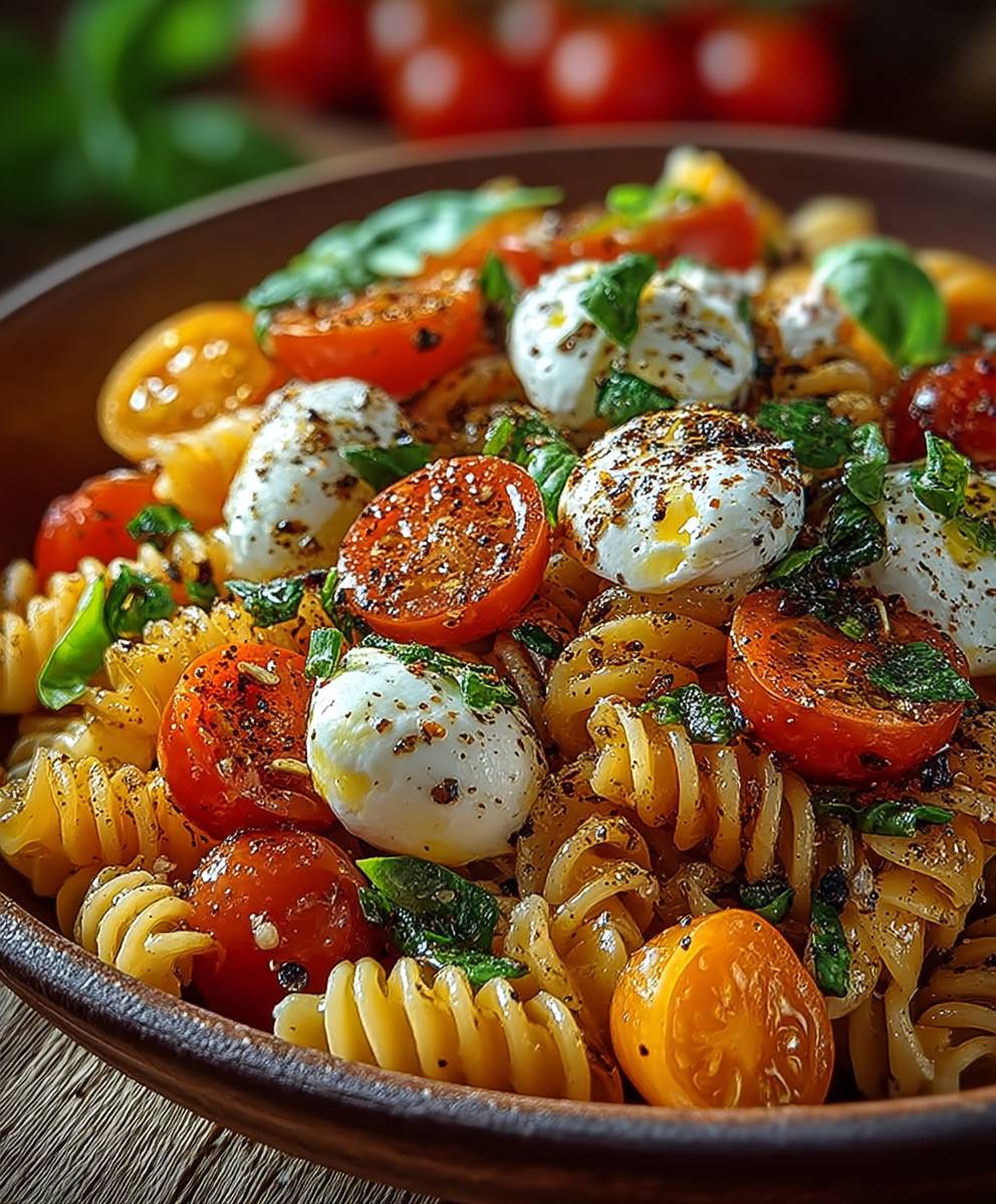 Caprese Pasta Salat Sommer
