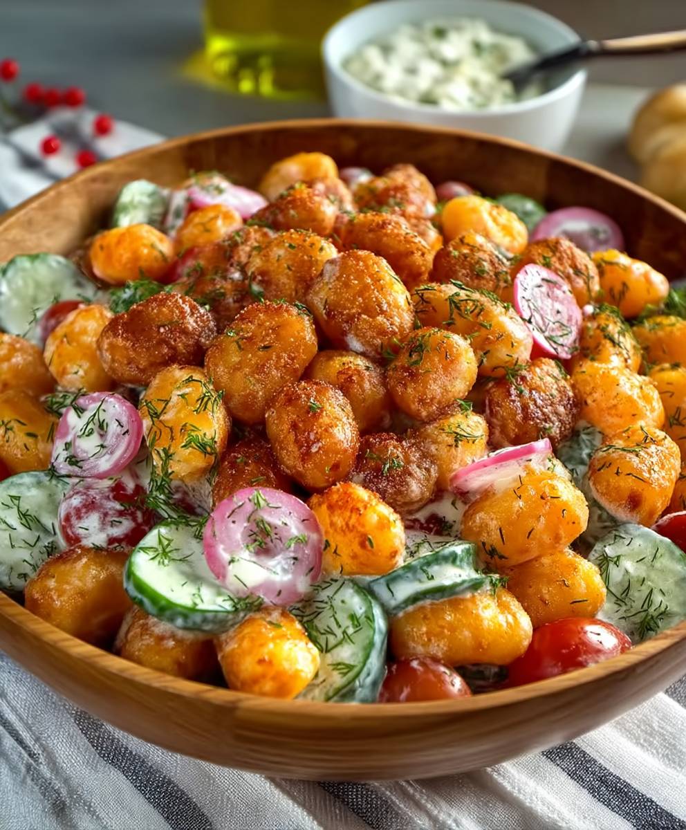 Gnocchi Salat knusprig