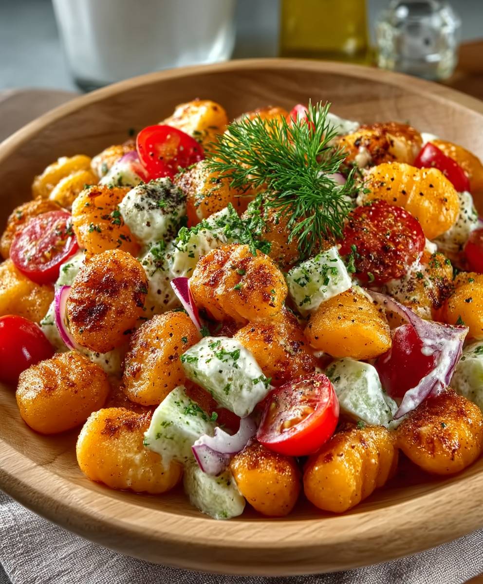 Gnocchi Salat knusprig