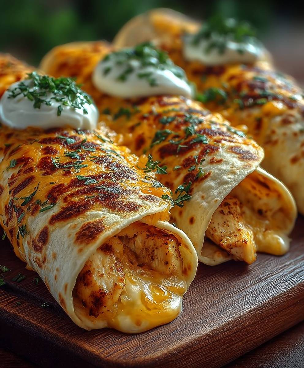 Käse Hühnchen Wraps