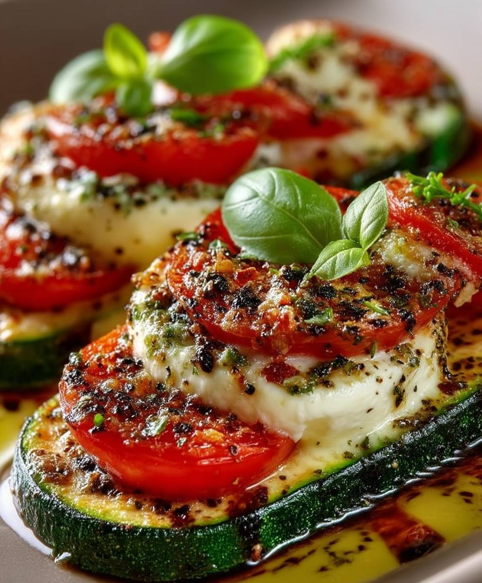 Gefüllte Zucchini Tomaten Mozzarella