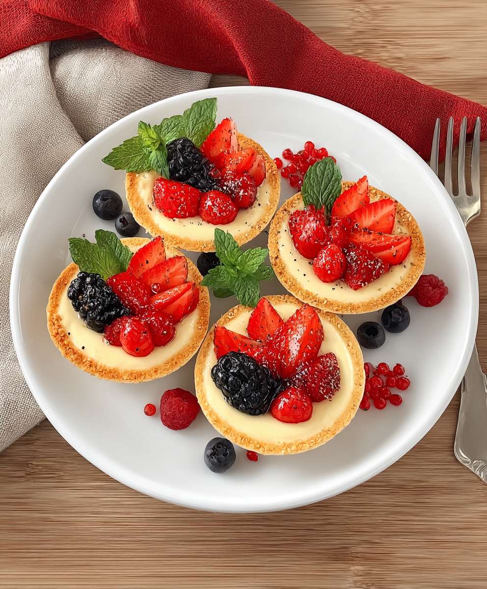 Erdbeer Vanillepudding Tartelettes