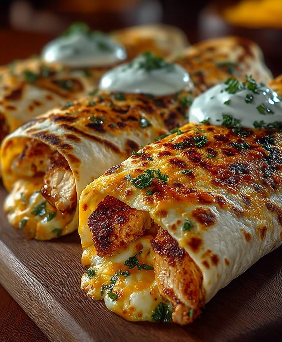 Käse Hühnchen Wraps