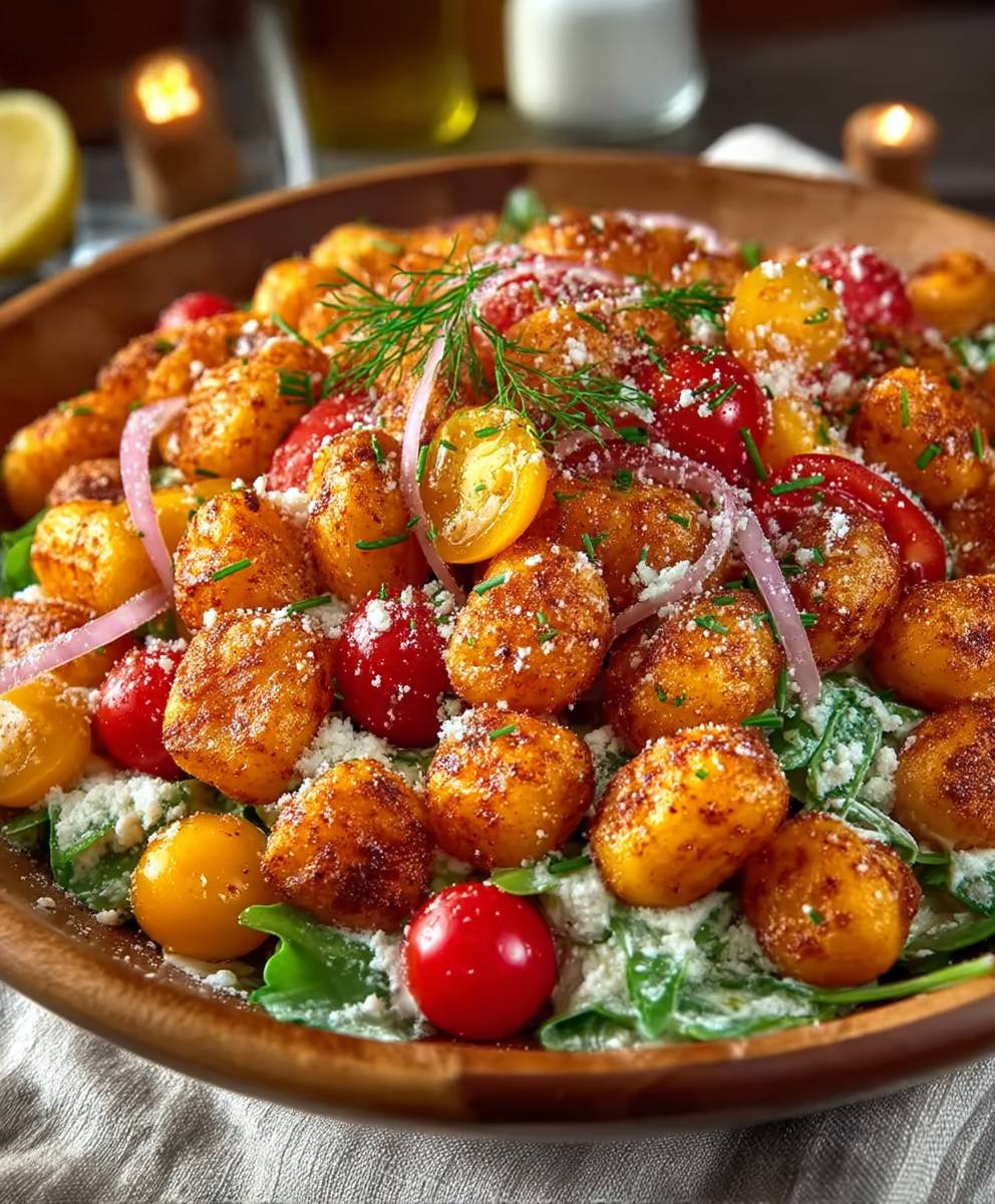 Gnocchi Salat knusprig