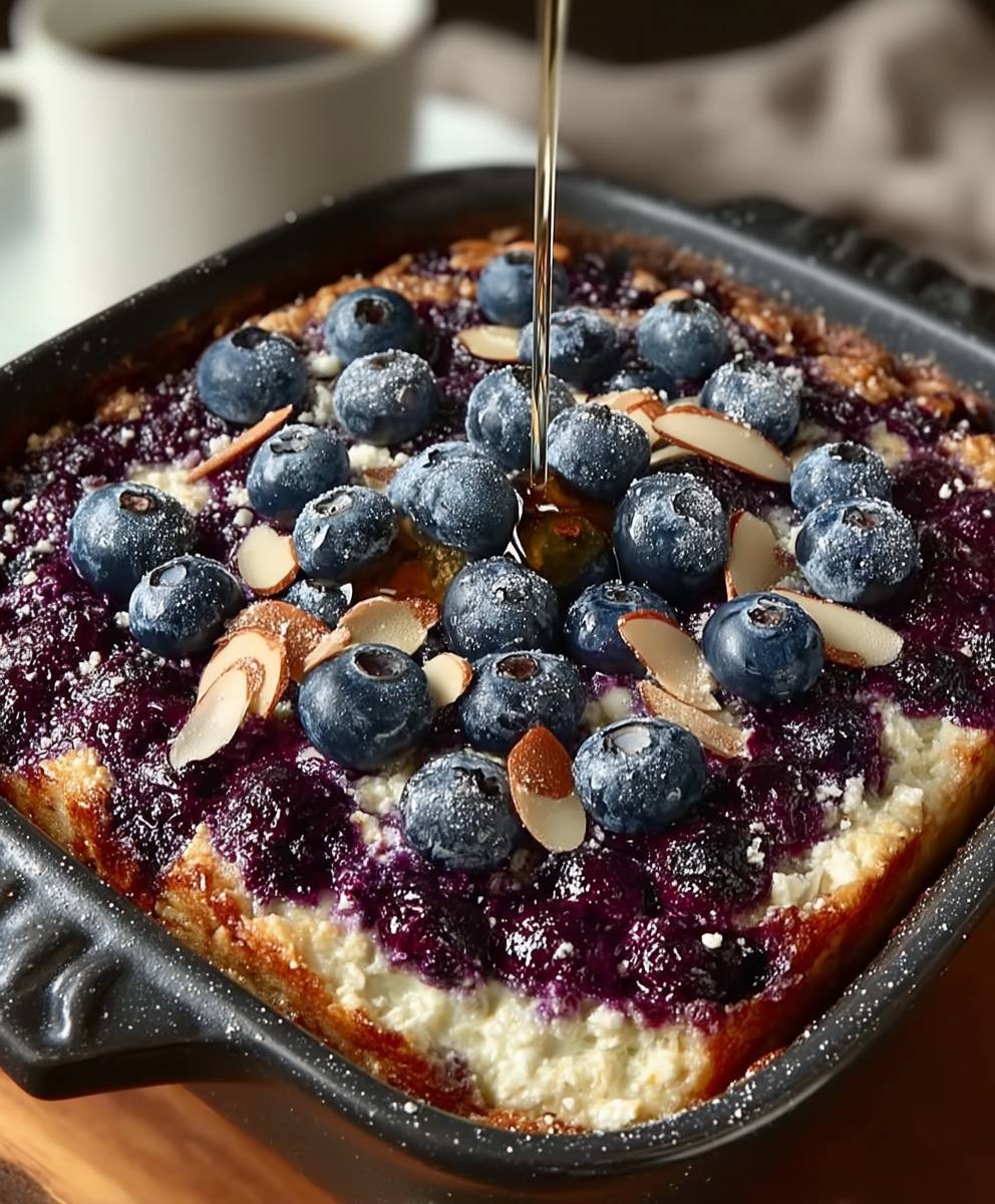 Blaubeer Hüttenkäse Frühstück Bake
