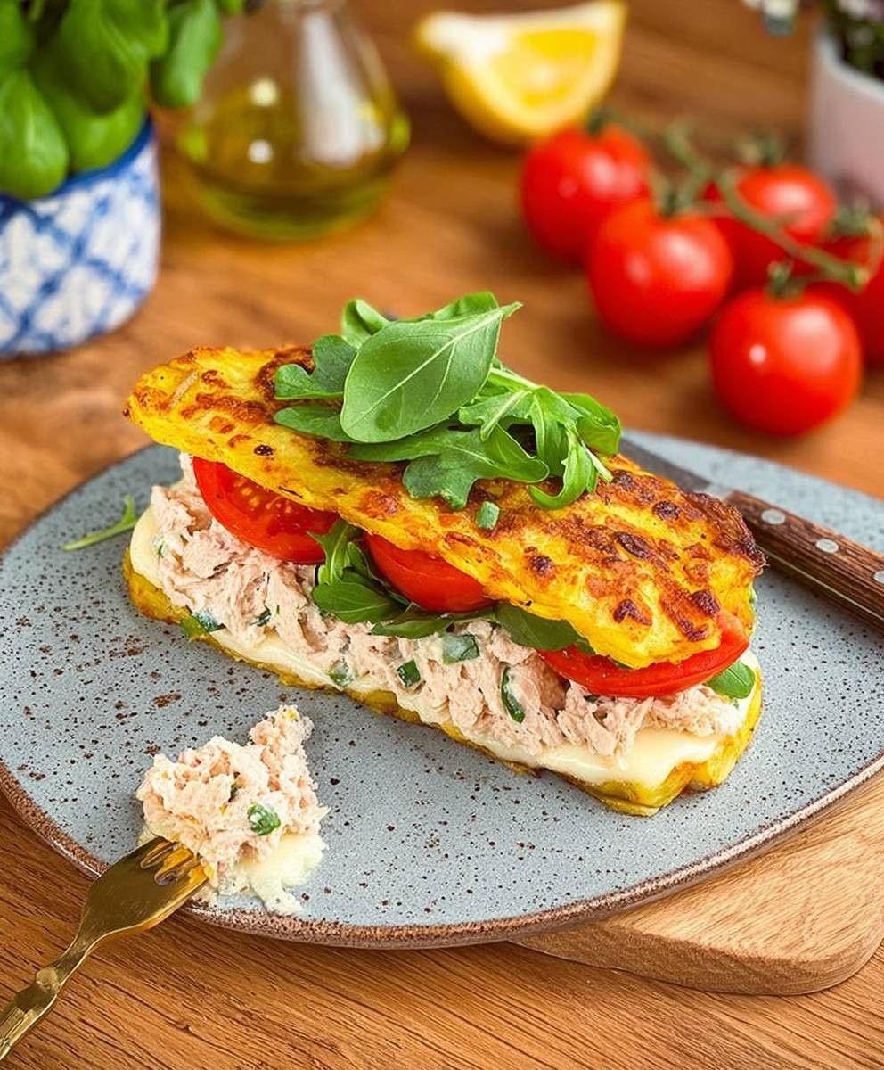 Kartoffel Sandwich mit Thunfischcreme