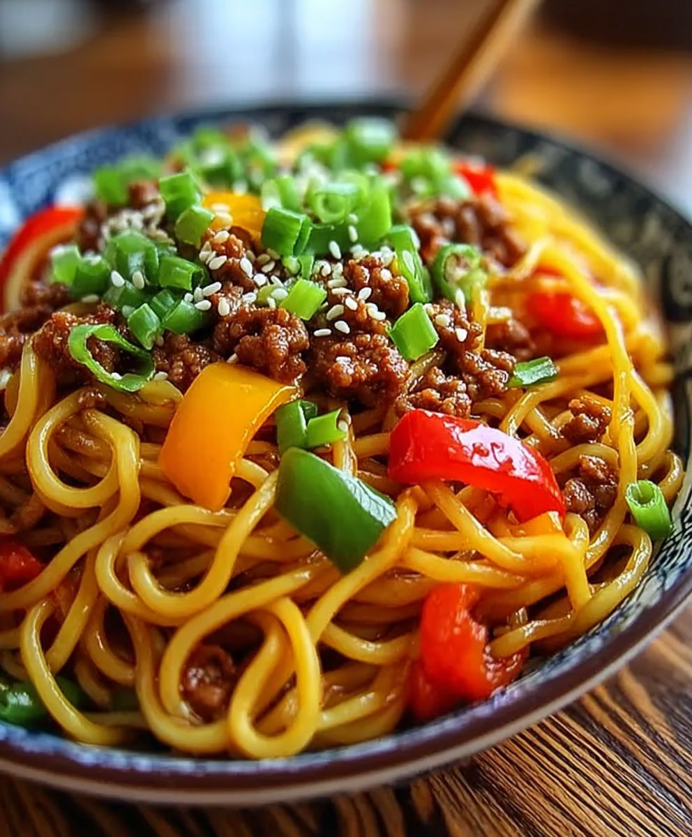 Schnelle Fleisch Nudel Pfanne