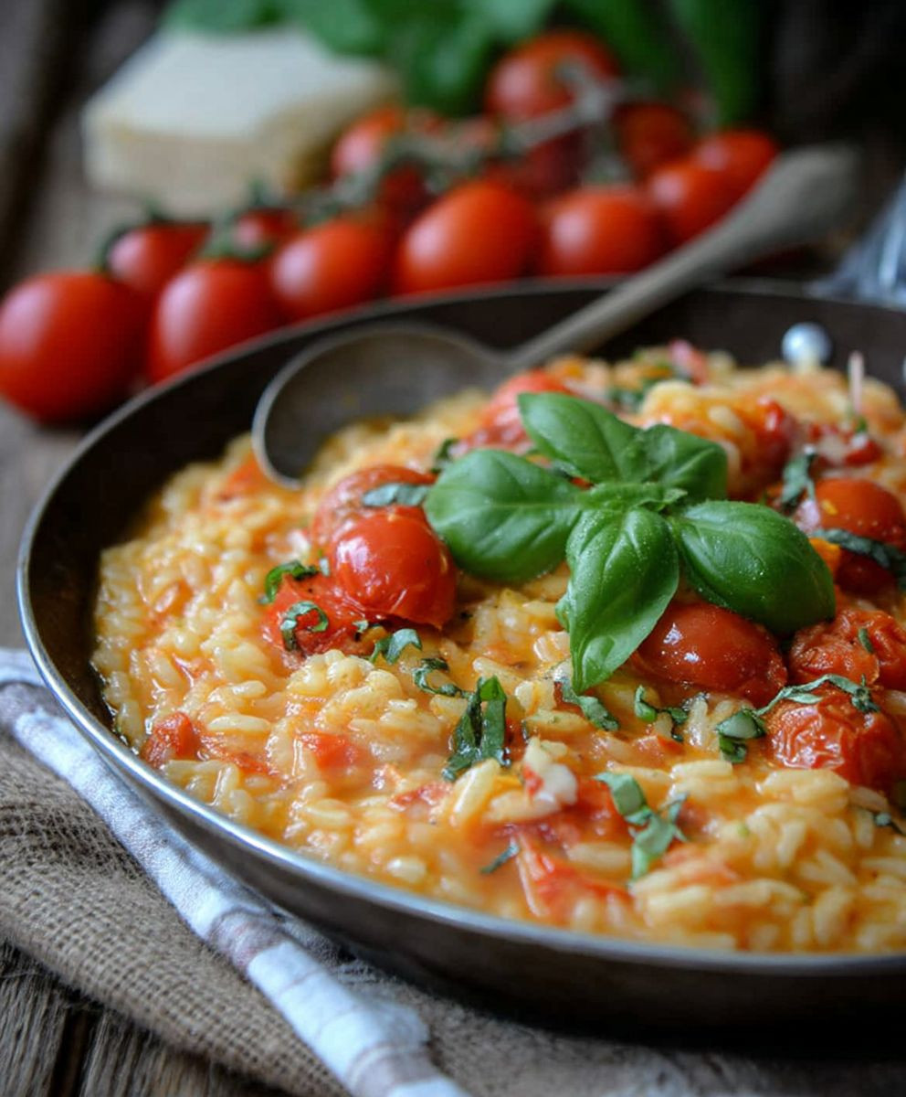 Cremiges Tomatenrisotto einfach zubereiten