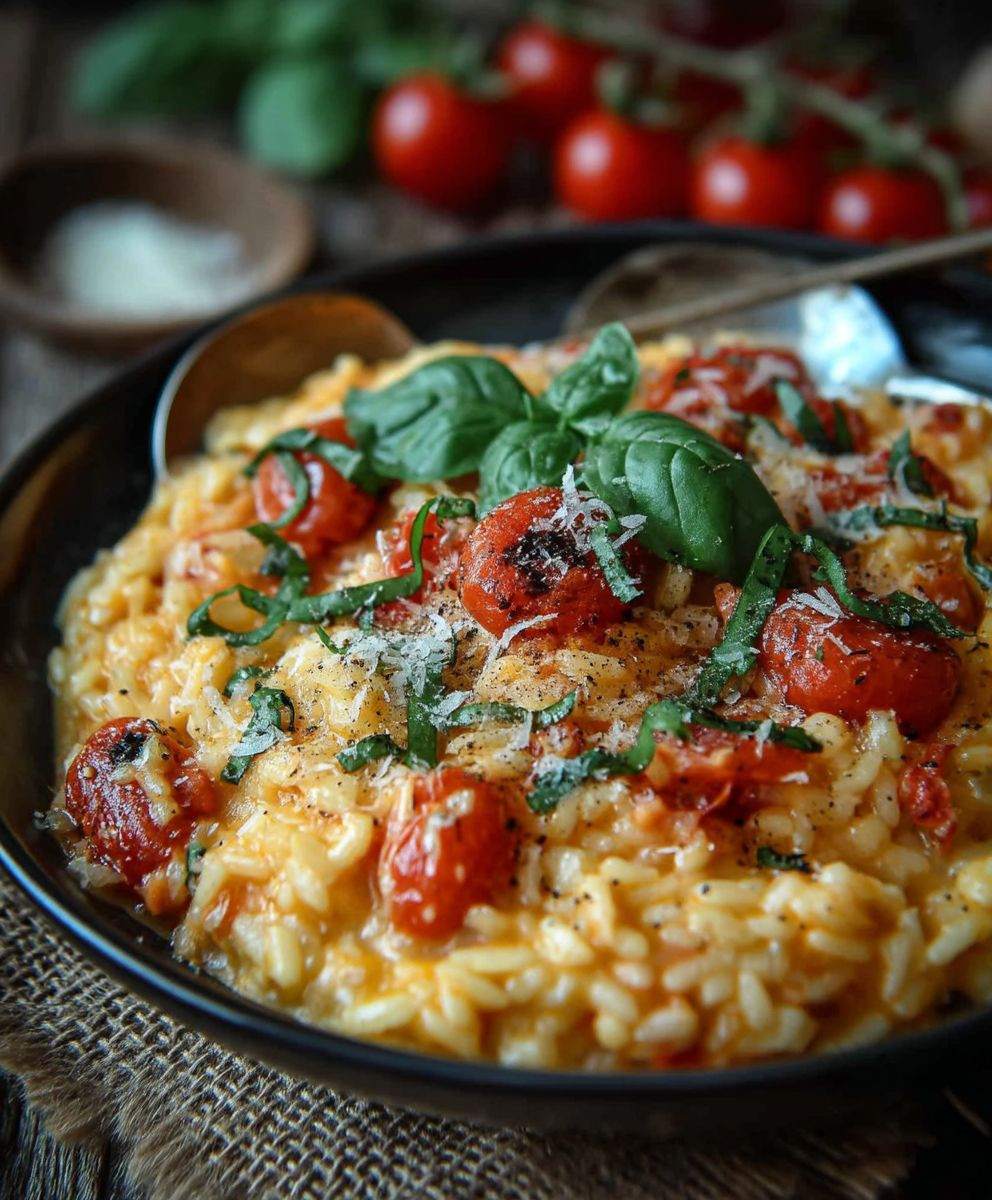 Cremiges Tomatenrisotto einfach zubereiten