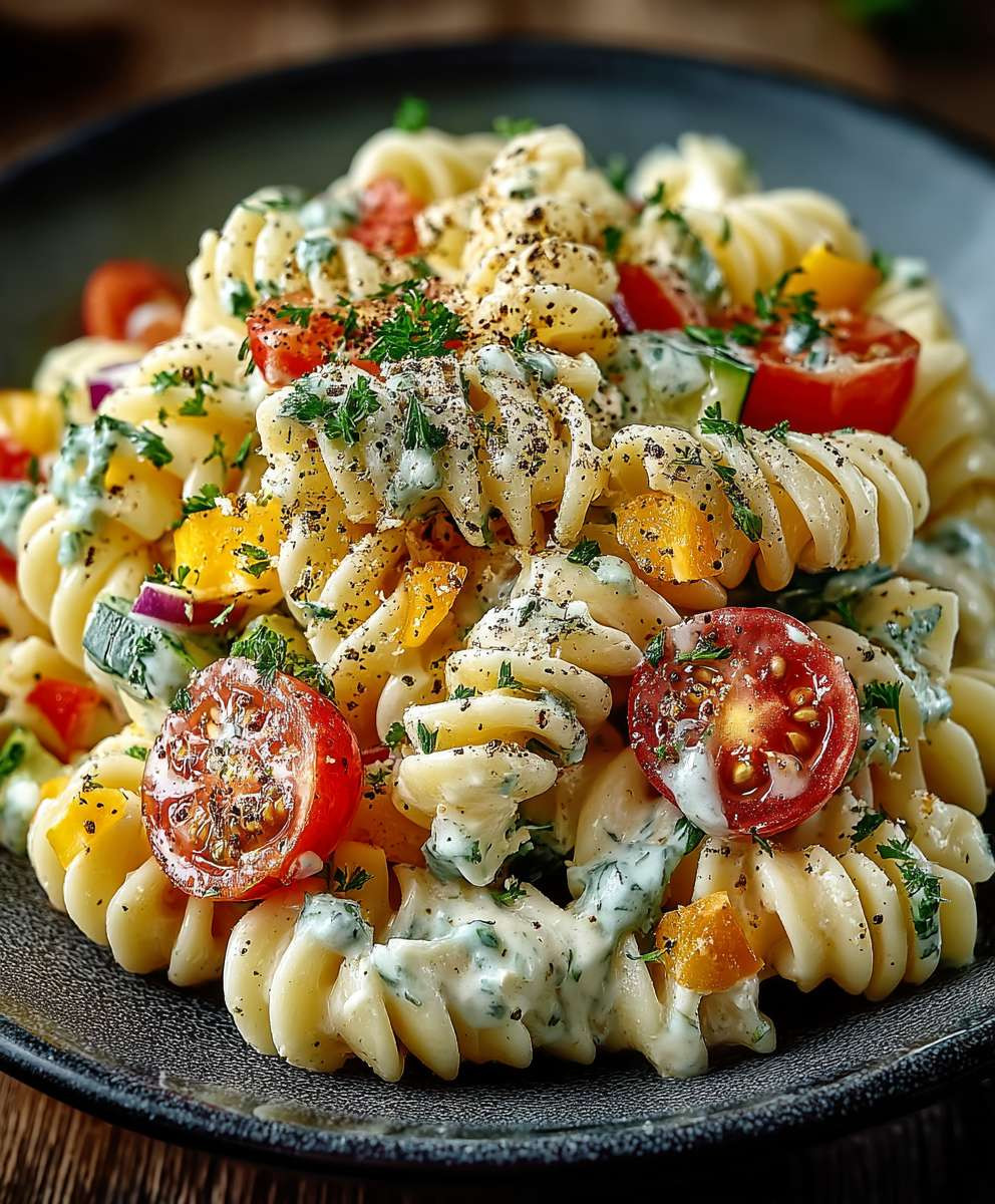 Leichter Nudelsalat Joghurt Dressing