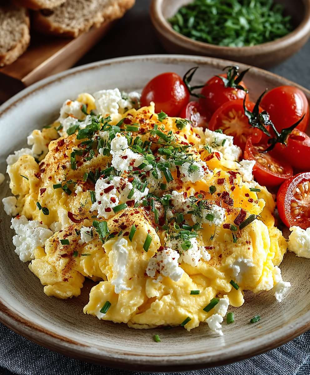 Rührei mit Hüttenkäse einfach zubereiten