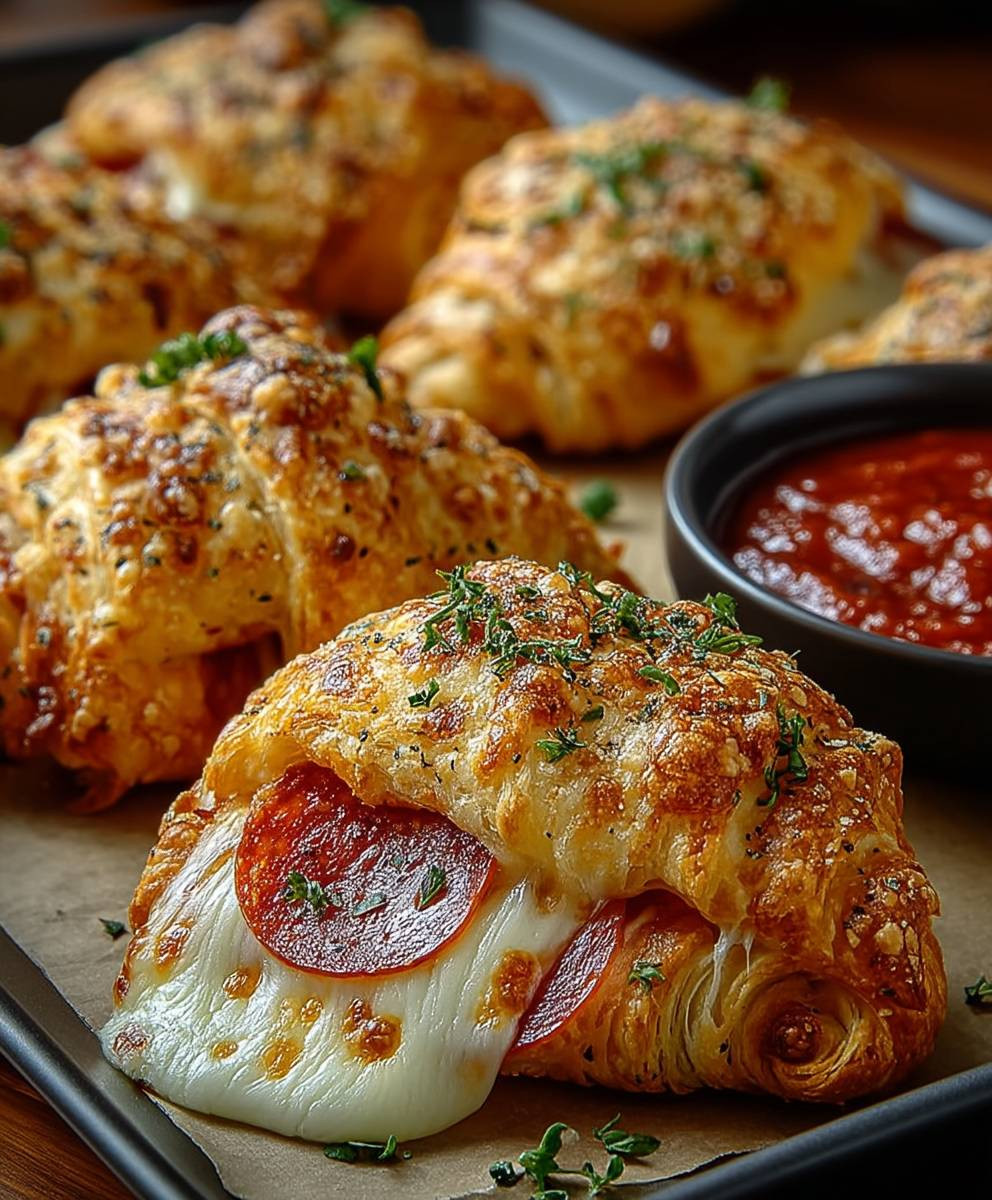 Mozzarella Pepperoni Croissant Brötchen