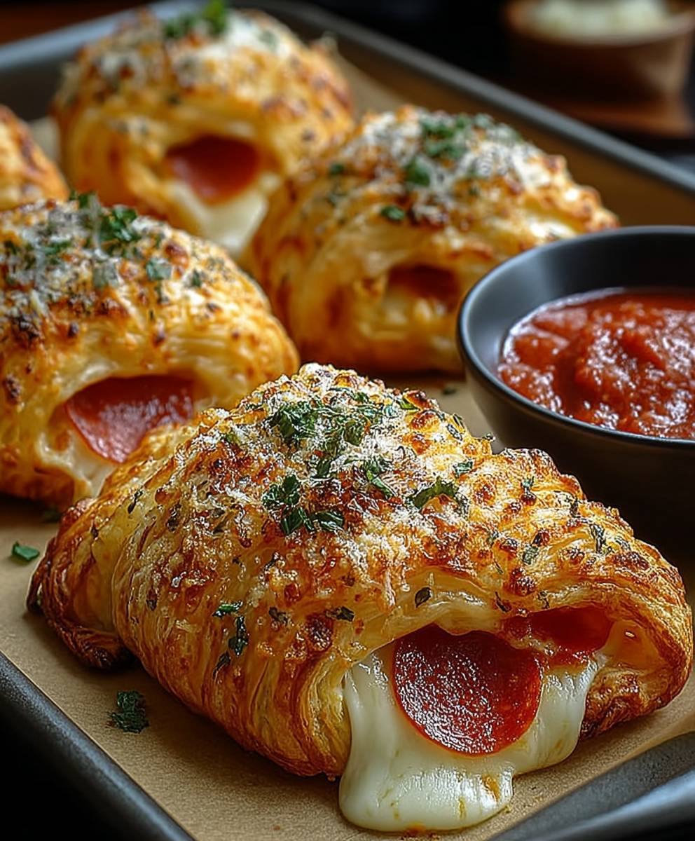 Mozzarella Pepperoni Croissant Brötchen