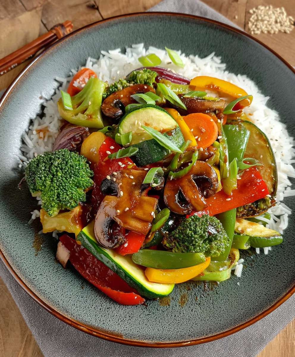 Vegetarische Asiatische Gemüsepfanne Low Carb