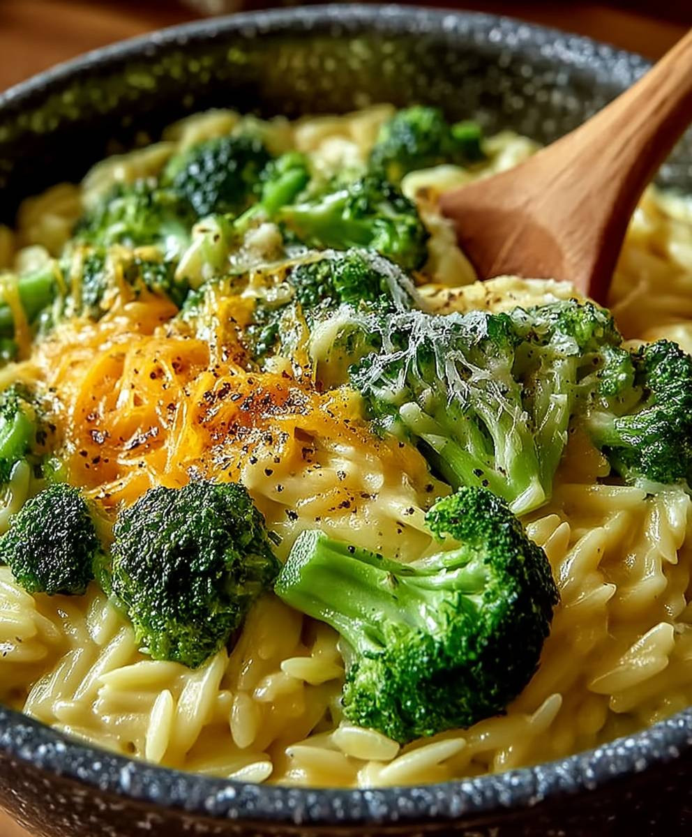 Schneller Orzo Brokkoli Käse