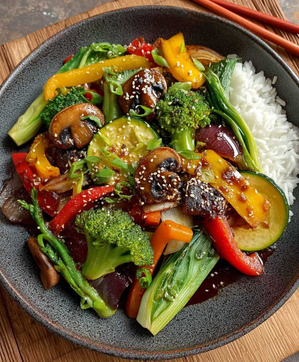 Vegetarische Asiatische Gemüsepfanne Low Carb