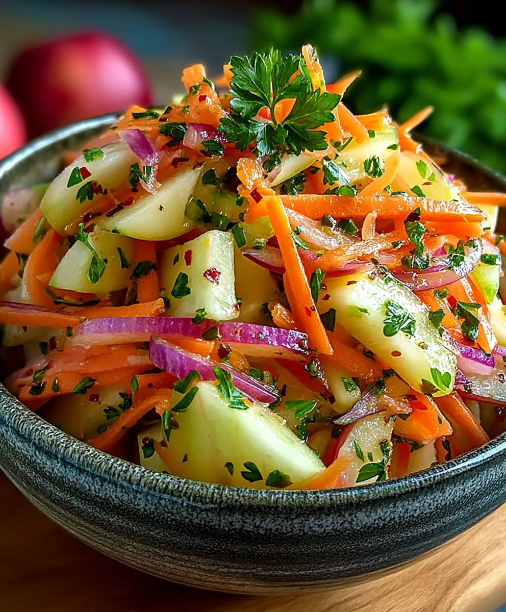 Kohlrabi Karotten Apfel Salat
