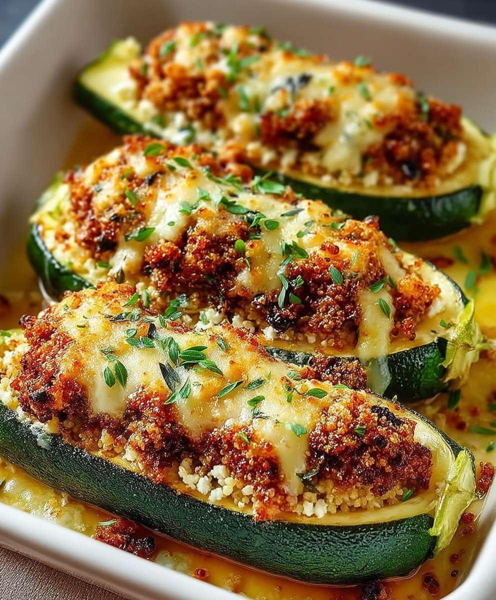 Gefüllte Zucchini Couscous Feta