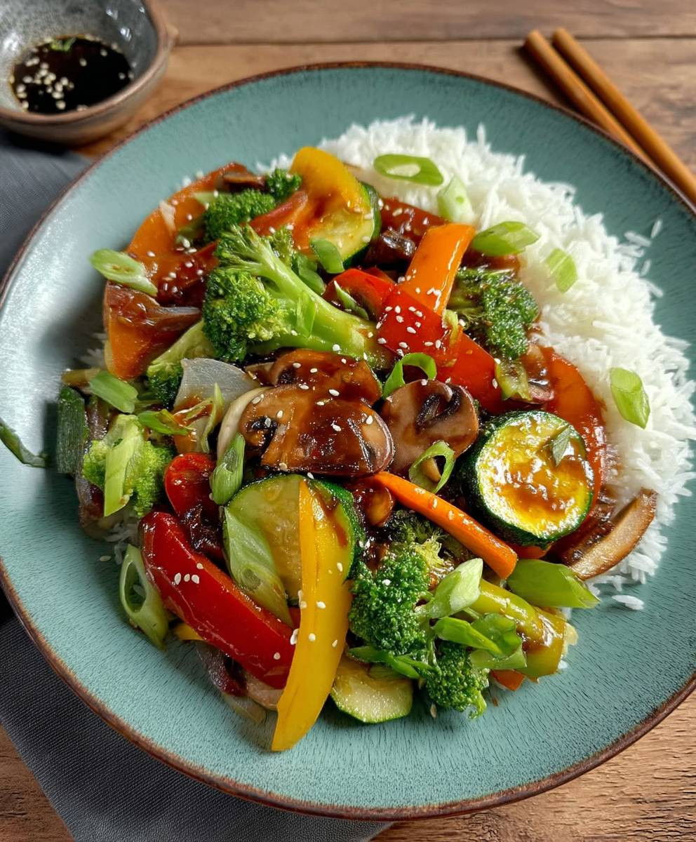 Vegetarische Asiatische Gemüsepfanne Low Carb