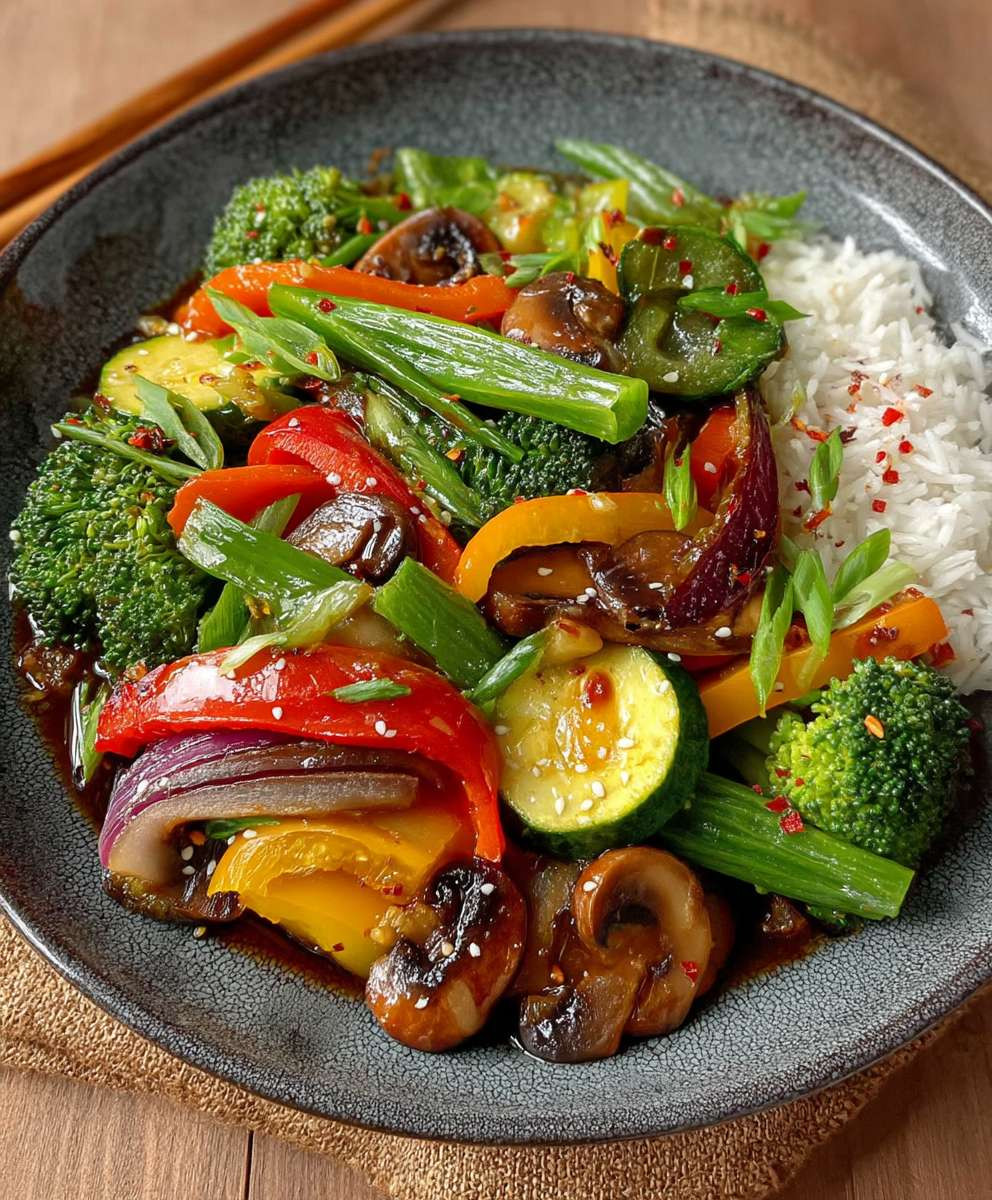 Vegetarische Asiatische Gemüsepfanne Low Carb