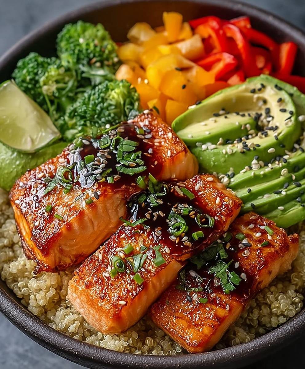 Knusprige Lachs Bowl gesund zubereiten