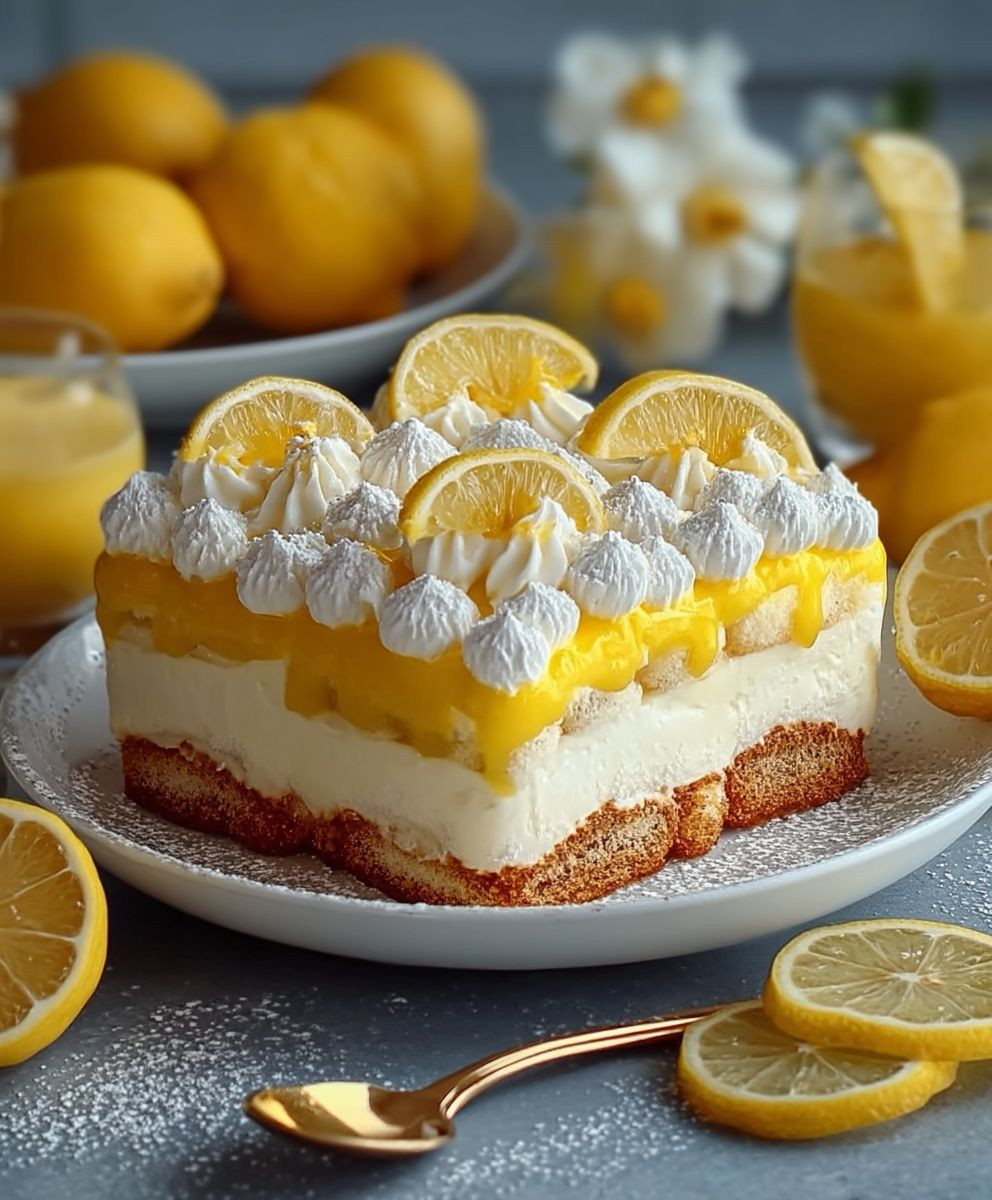 Zitronen Tiramisu ohne Ei