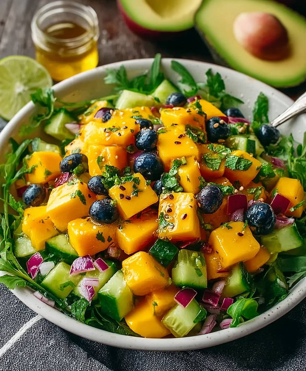 Mango Gurken Salat einfach zubereiten