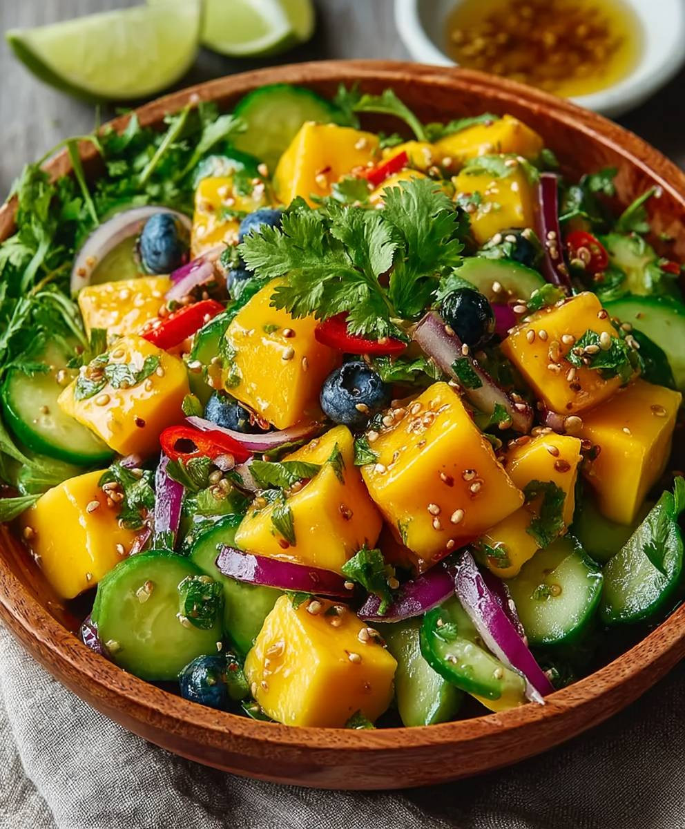 Mango Gurken Salat einfach zubereiten