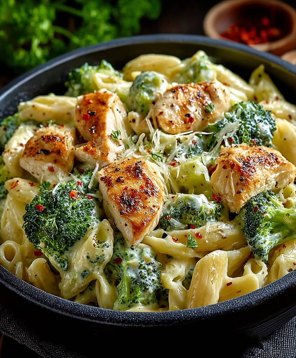Hähnchen Brokkoli Pasta Cremig