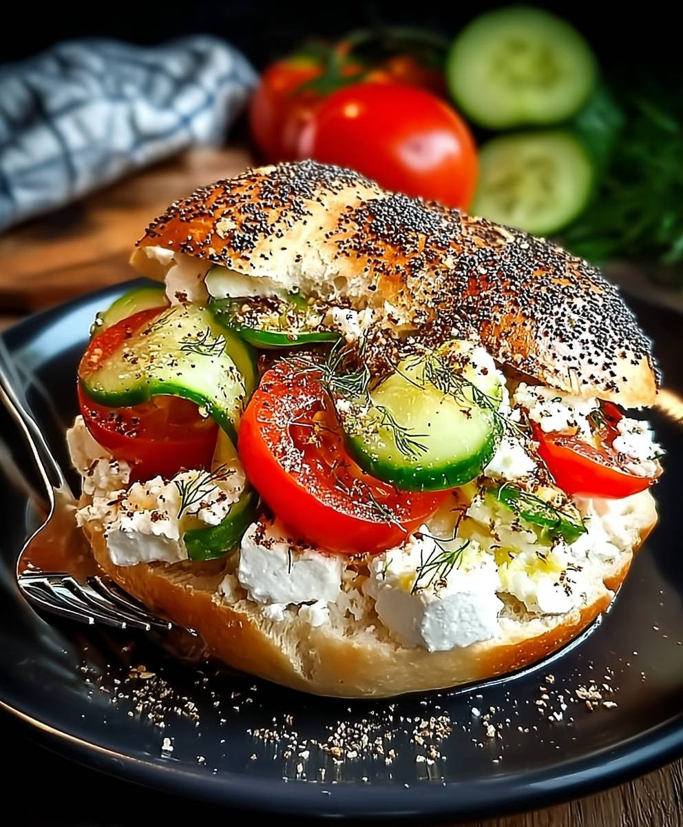 Heißer Schafskäse im Fladenbrot