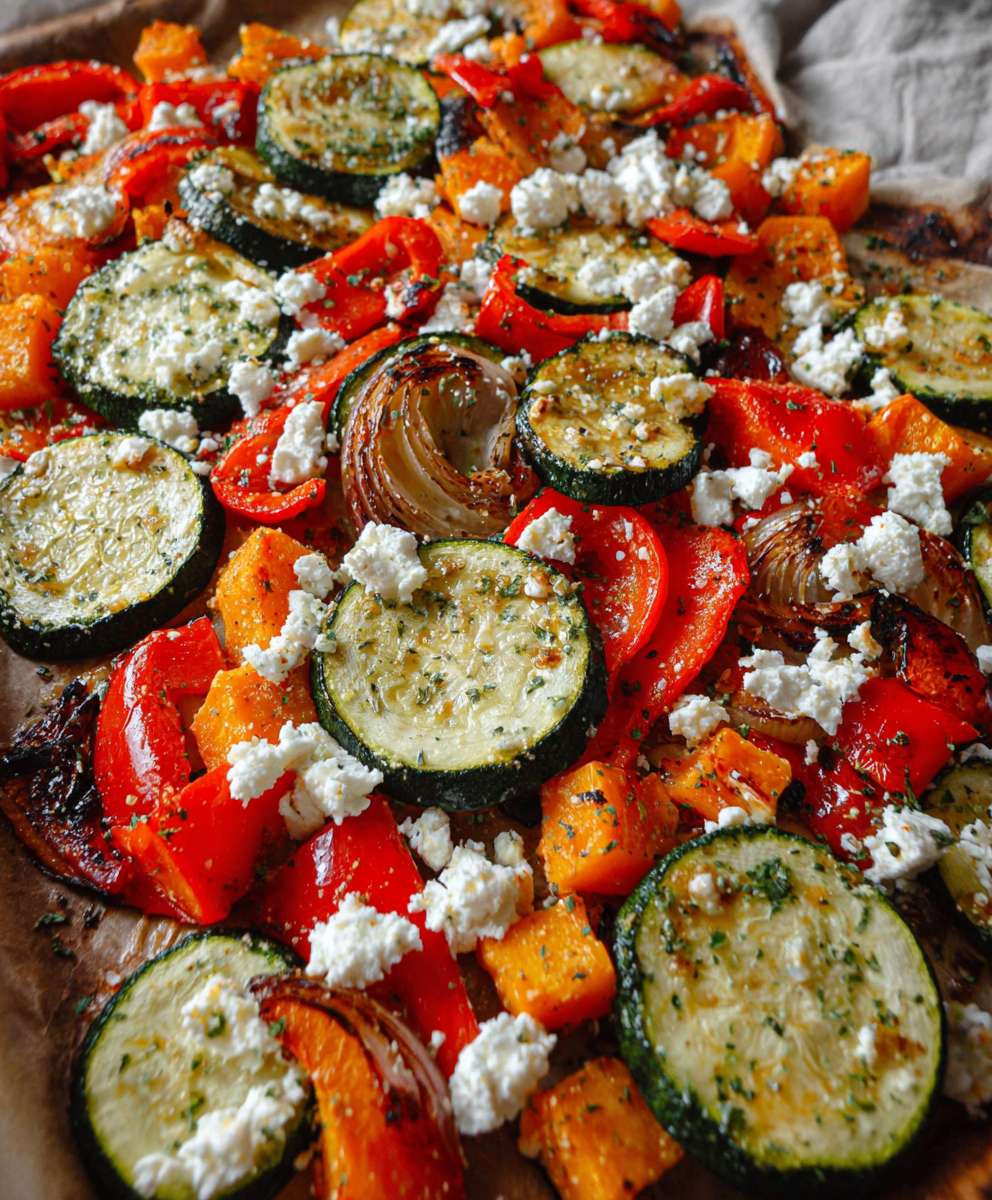 Ofengemüse mit Kürbis und Feta