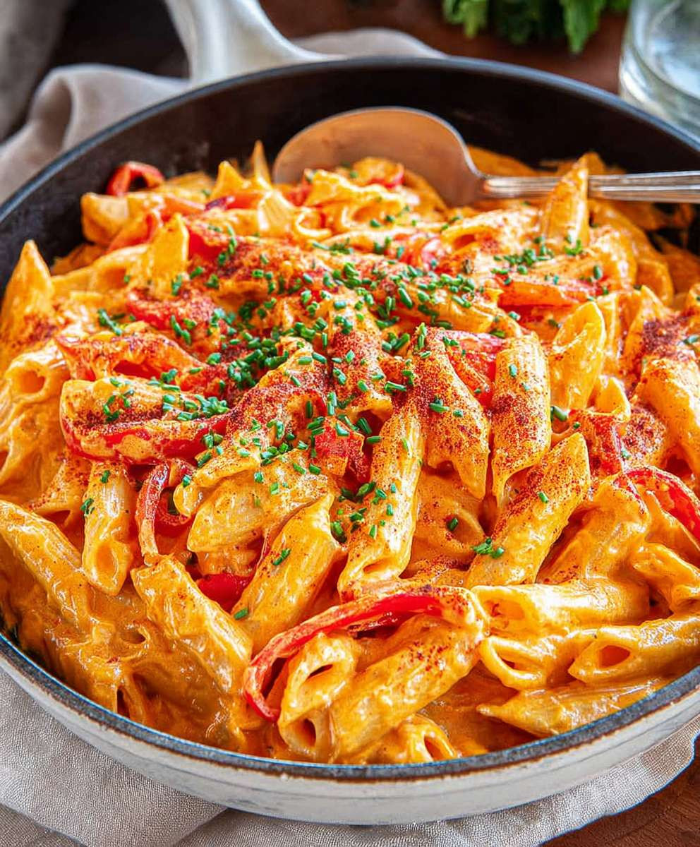 Pasta mit Paprika Sahne Soße