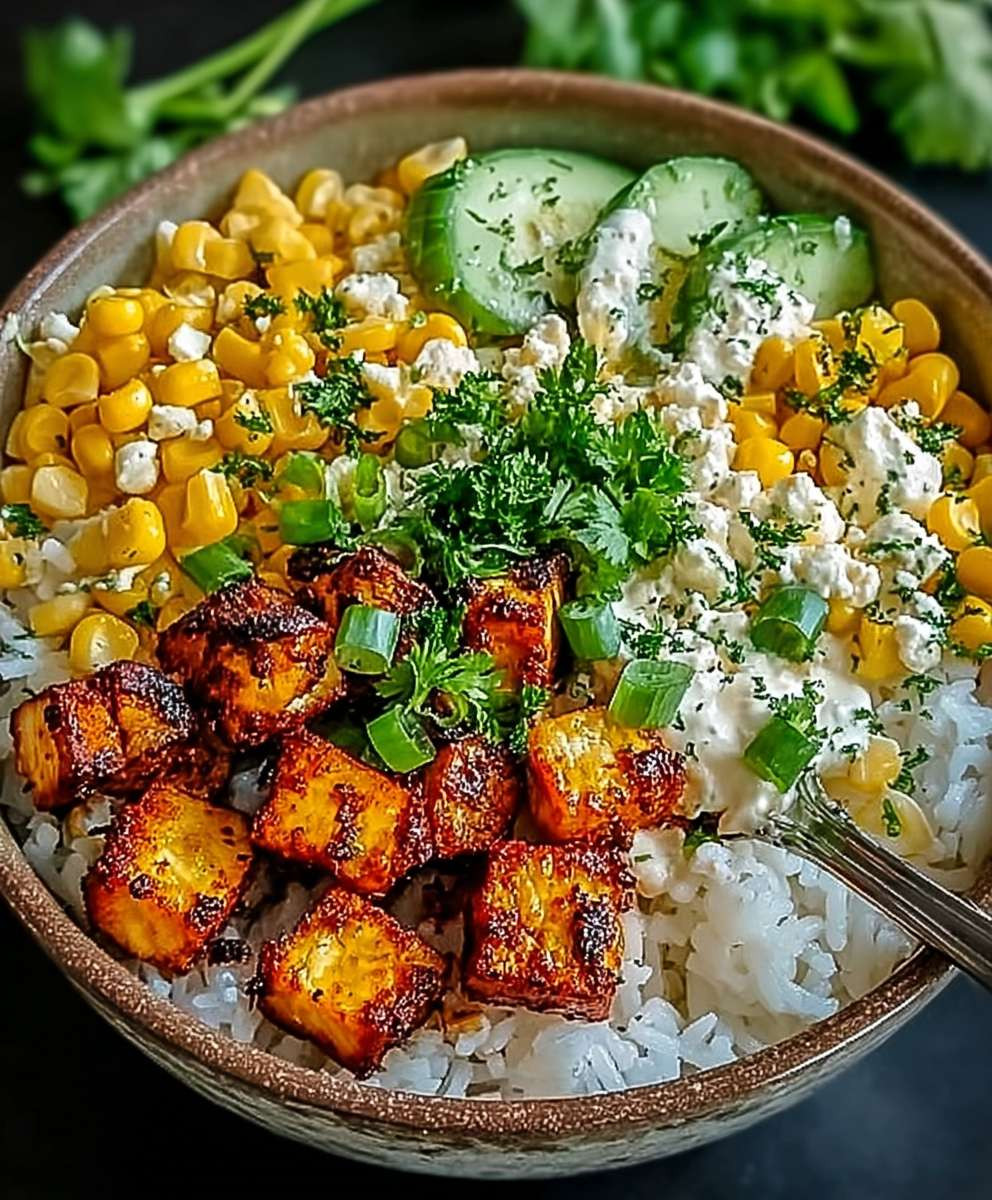 Street Corn Hähnchen Reis Bowl