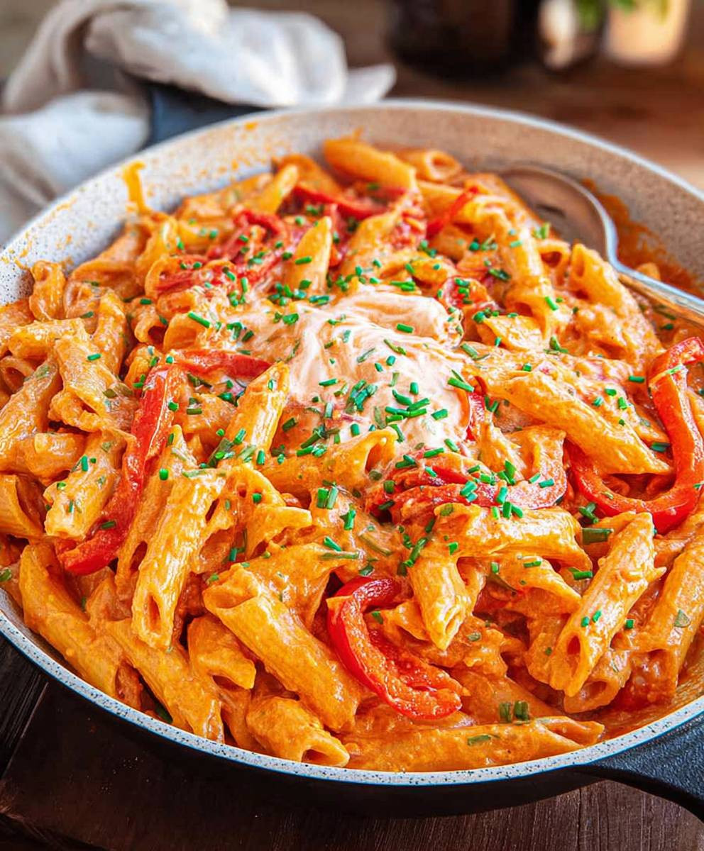 Pasta mit Paprika Sahne Soße