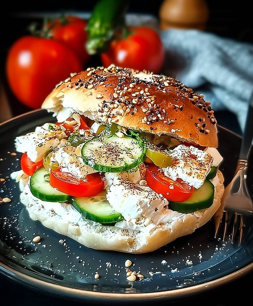 Heißer Schafskäse im Fladenbrot